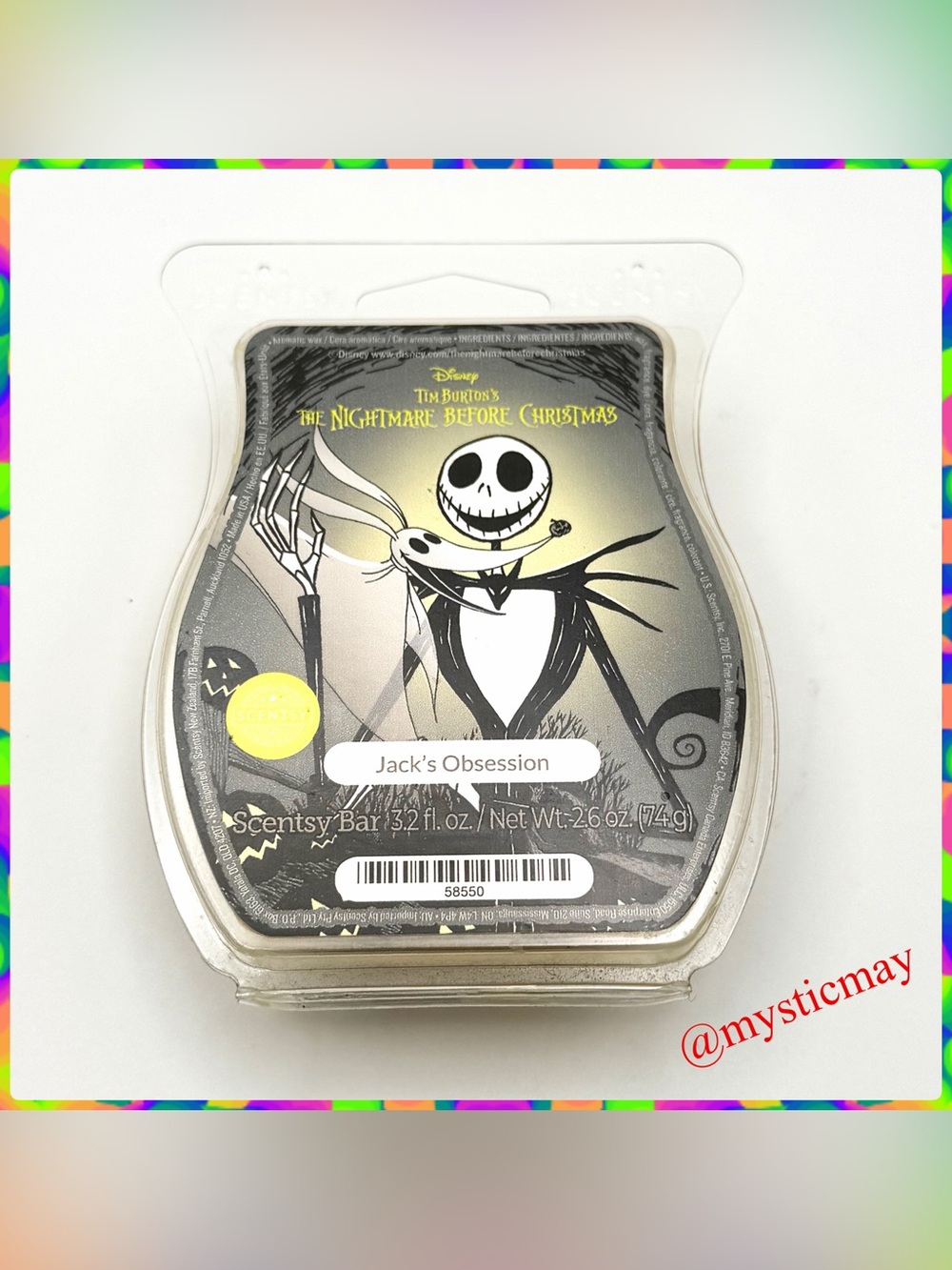 SCENTSY Jack’s Obsession Scented Wax Fragrance Bar Nightmare Before Christmas